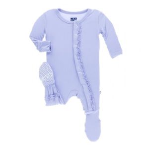 Kickee Pants Pajamas - Kickee Pants basic muffin ruffle footie in lilac Kickee Pants Pajamas - Kickee Pants basic muffin ruffle footie in lilac